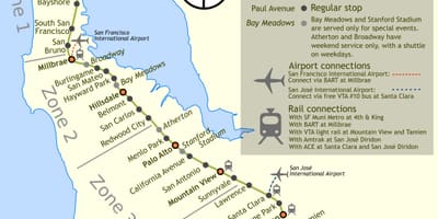 Caltrain停地図