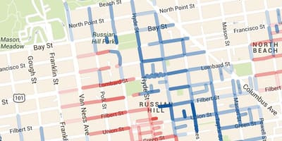 地図サンフランシスコの丘