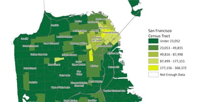 地図サンフランシスコの人口密度