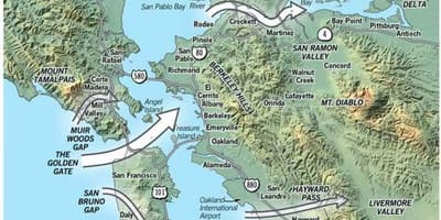 地図サンフランシスコの微気候