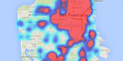 地図のサンフランシスコの糞便