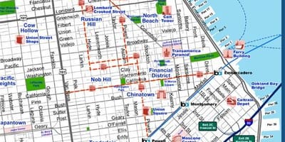 サンフランシスコ市内の観光地図