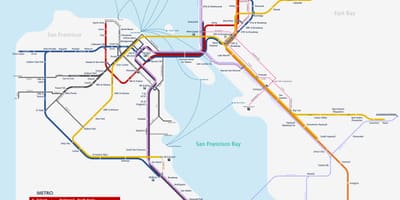 サンフランシスコの地下鉄システムの地図