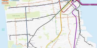 サンフランシスコ在住の公共交通機関地図
