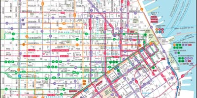 サンフランシスコ公共交通機関の地図