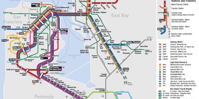 地図公共交通のサンフランシスコ