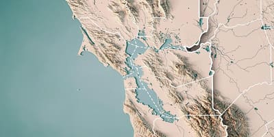 地図サンフランシスコ湾の地形 