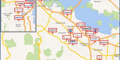 地図シリコンバレーツアー