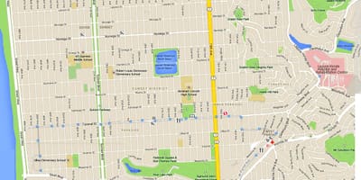 地図のツインピークはサンフランシスコ