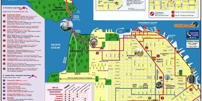 サンフランシスコのホテルツアーの地図