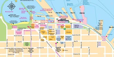地図フィッシャーマンズワーフサンフランシスコ