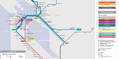 ベイエリア-公共交通機関地図