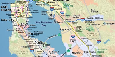 地図のベイエリアの空港