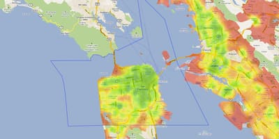 地図のベイエリア熱