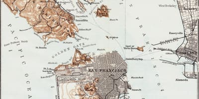 地図のヴィンテージサンフランシスコ 