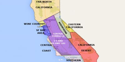 地図のカリフォルニア北部のサンフランシスコ