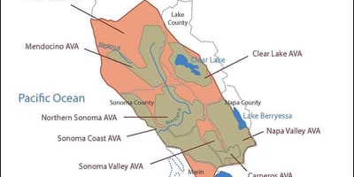 地図のカリフォルニア沿岸北部のサンフランシスコ