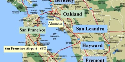 地図サンフランシスコカリフォルニア地域