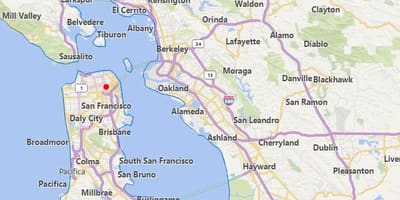 地図のカリフォルニアの都市サンフランシスコ