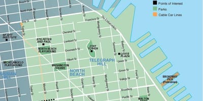 地図northビーチサンフランシスコ
