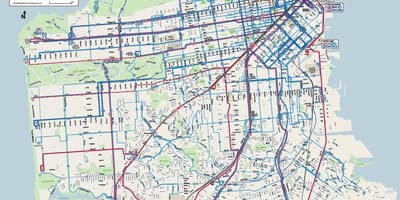 サンフランシスコのバスシステムの地図