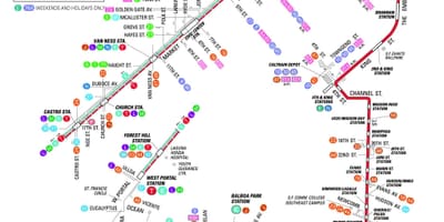 サンフランシスコ市バス-地図