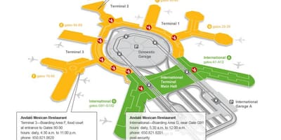 SFO第2ターミナルゲートの地図