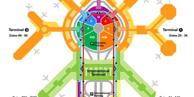 サンフランシスコ空港ターミナルビルの地図