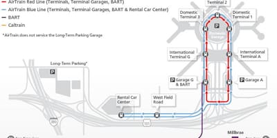 地図SFO airtrain